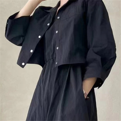 Ensemble 2 pièces Casual- Robe sans manches et veste légère