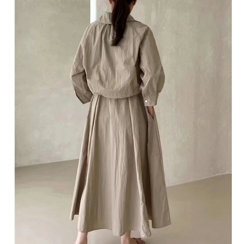 Ensemble 2 pièces Casual- Robe sans manches et veste légère